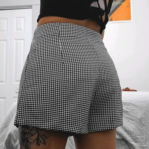 Plaid Double Buttoned shorts